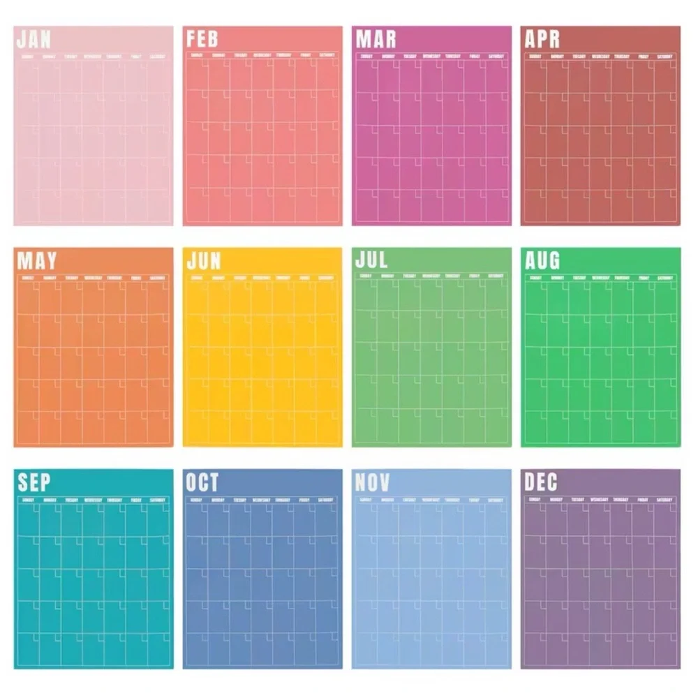 🆕 Celebrate It 12-Month/12-Pc Writeable Dry Erase Undated Wall Calendar